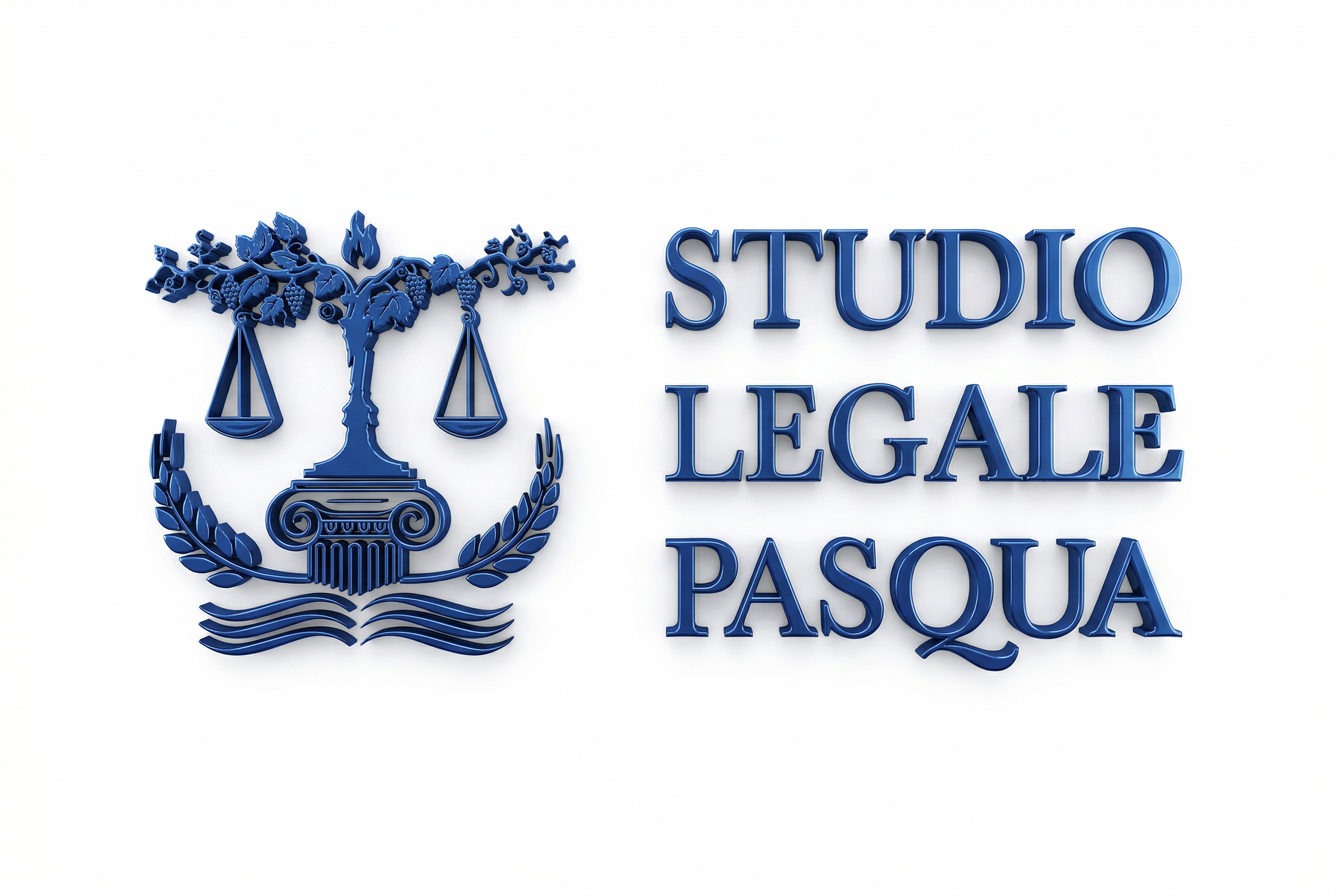 Logo Studio Legale Pasqua 3D blu royal